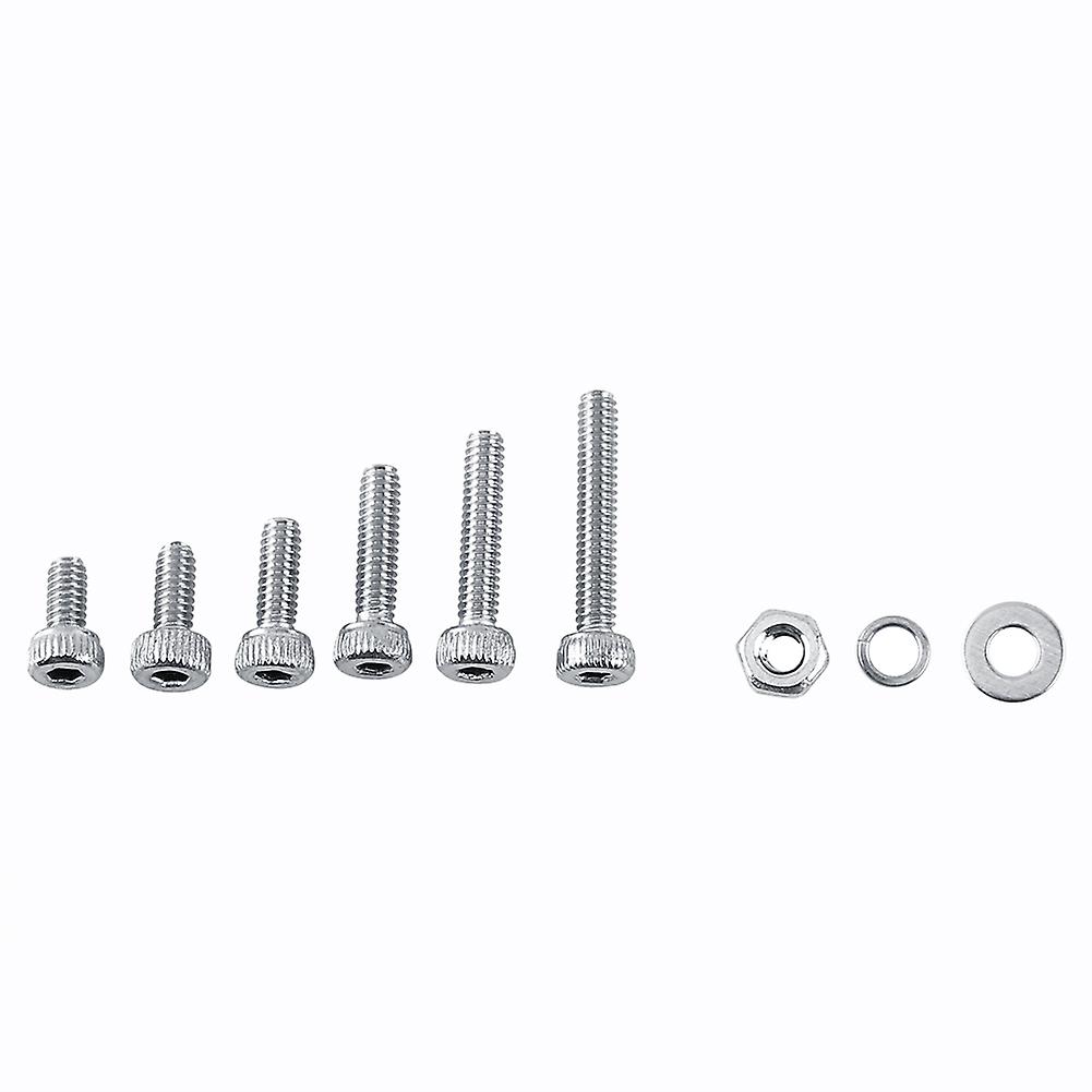 Telituny Hex Socket Screws 600pcs M2 304 Stainless Steel Hex Socket Screws Bolt With Hex Nuts Washers Assortment(A)