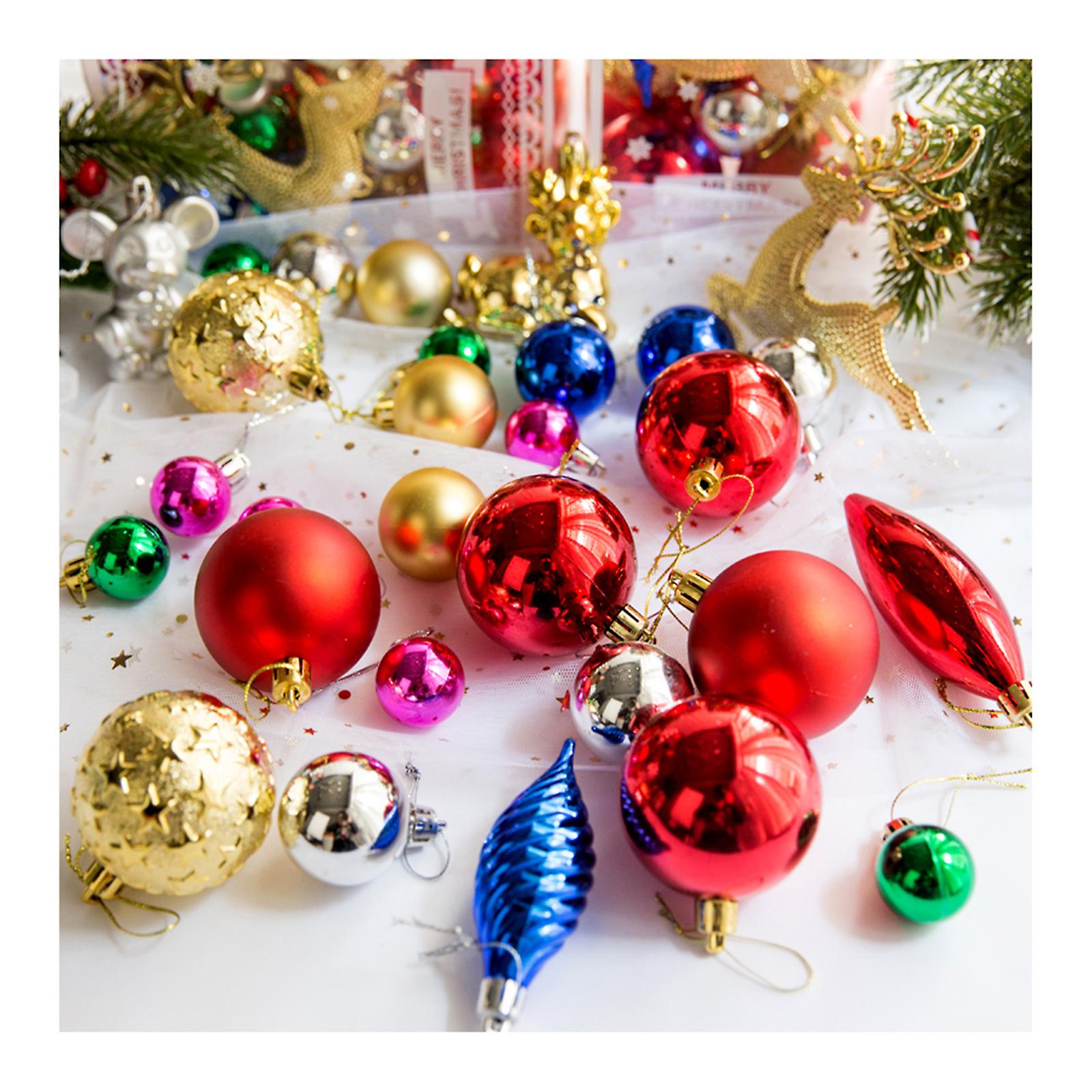 Shatterproof Christmas Ball Ornaments Set Window Decorative Pendants Reusable Hand-held Gift for Xmas Tree