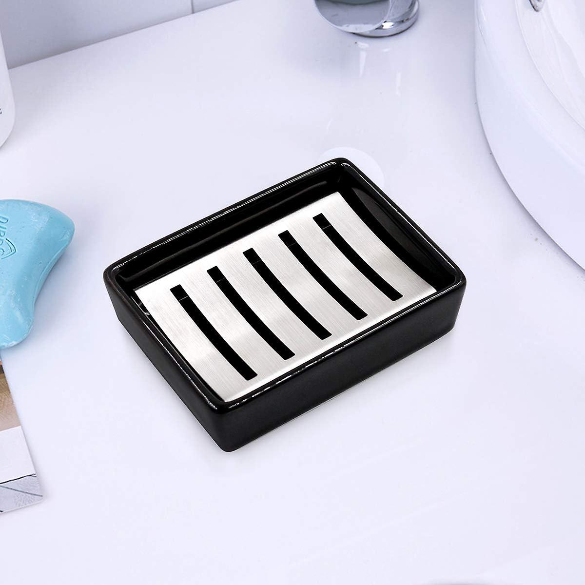 304 stainless steel ceramic rack, used stainless steel, double layer, from a small beaver, no soap, easy to clean (black) 