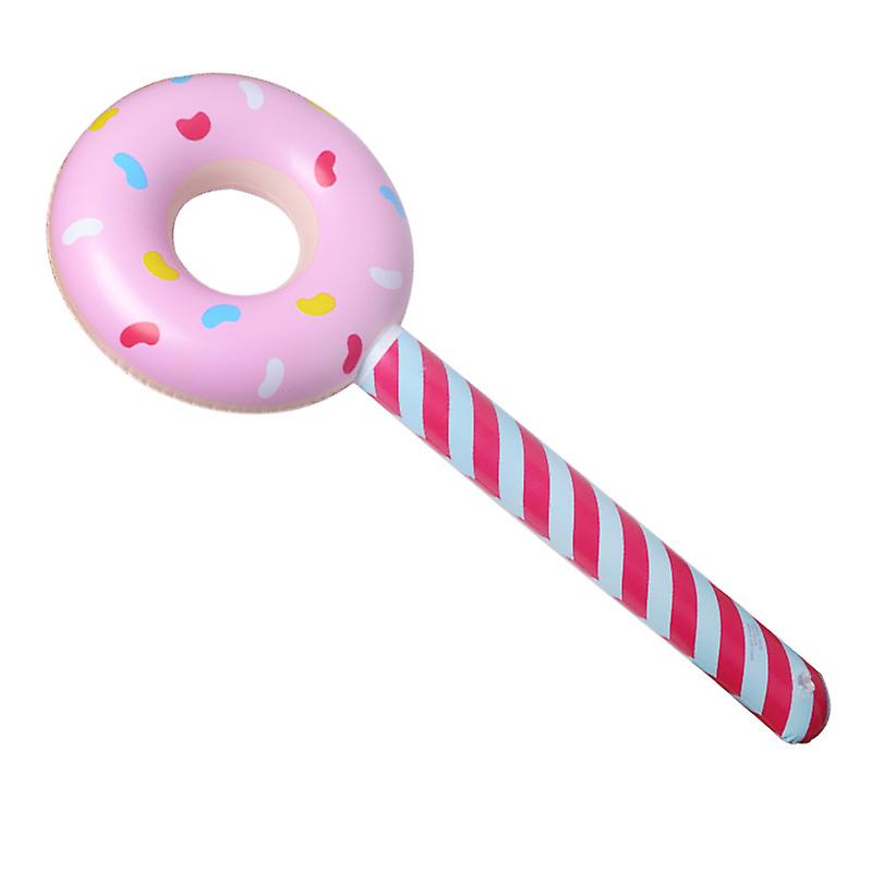 Large Inflatable Donut Lollipop (Pack of 4) Assorted 36 inch Inflatable Donut Shaped Suckers, for Donut, Candy Themed Birthday Party Favors and Decora