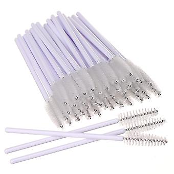 SUJI 100 PCS Disposable Eyelash Brushes Mascara Brushes Eye Lash Eyebrow Applicator Cosmetic Makeup Brush Tool Kits (White)