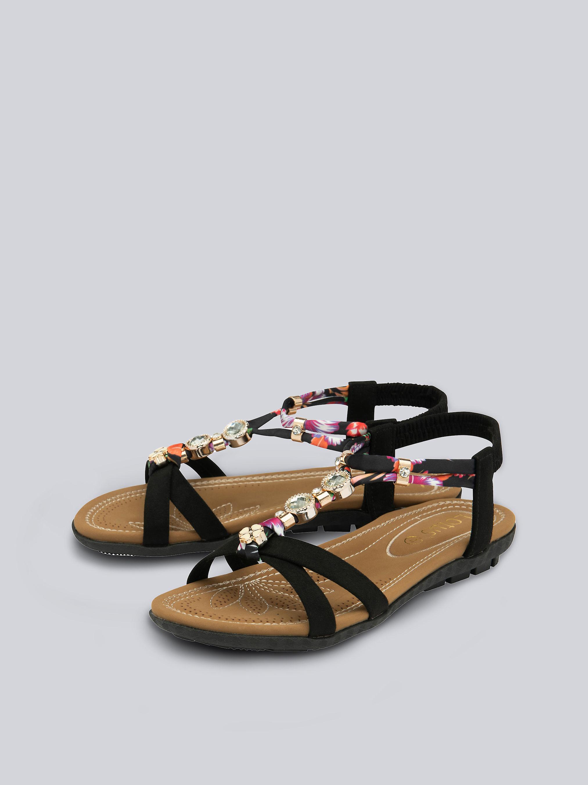 Lotus Claribel Sandals in Black