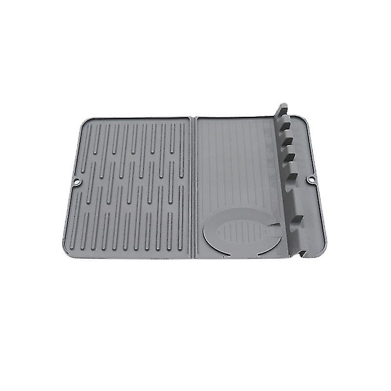 Silicone Spoon Rest and Dish Drying Mats for Kitchen Counter, Heat Resistant Mat with Spoon Holder f