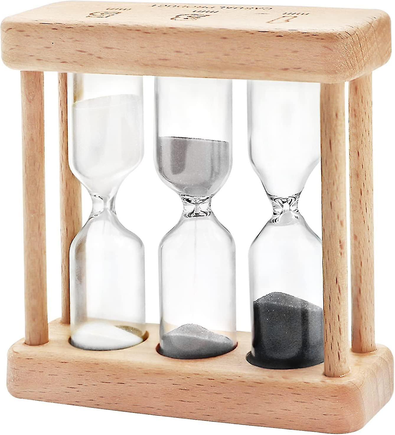Mini Wooden Hourglass Timer Set- 1, 3, 5 Minutes