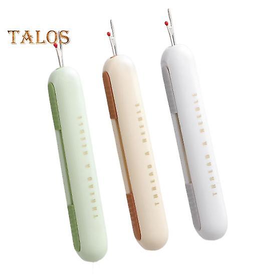 3Pcs 2-in-1 Needle Threader Seam Set for Sewing Crafting Portable Stitch Removal Tool with Double-ended Red Dot Protection Knitting Thread Removing