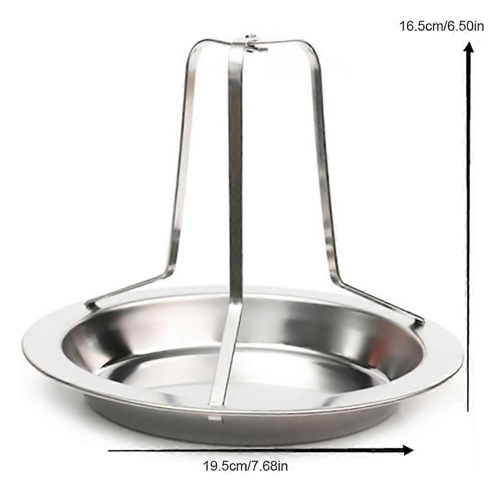 מחזיק מתלה צלוי עוף מקצועי מנירוסטה מתלה מנגל Non Stick רשת צלחת עוף צלוי לארוחת קמפינג