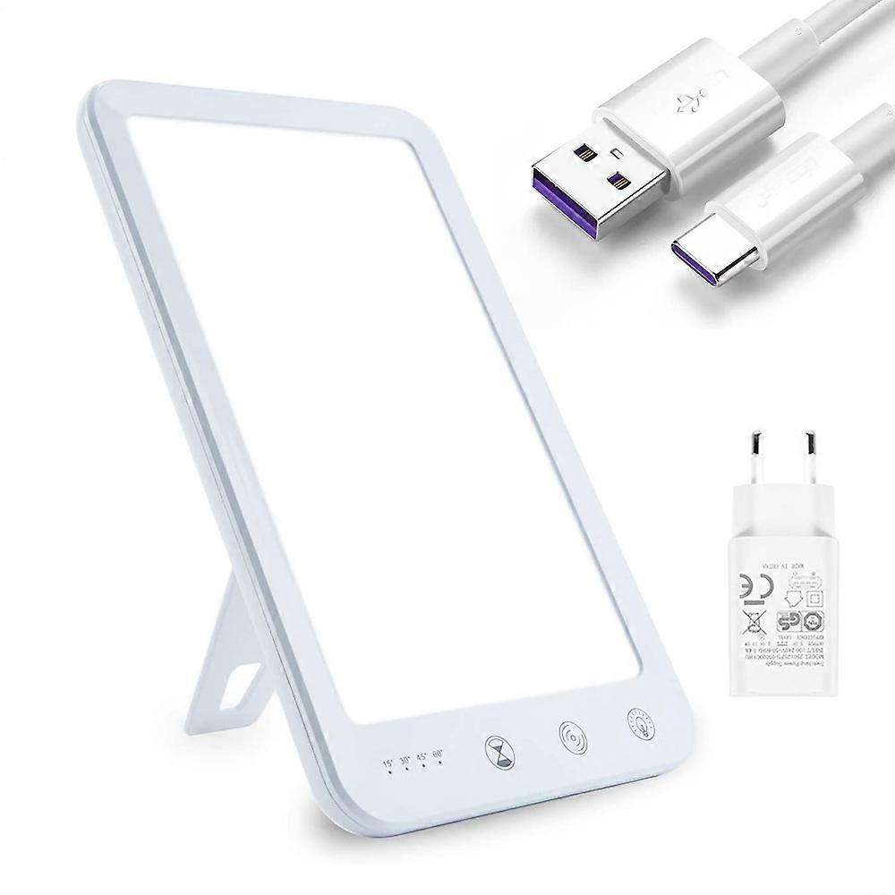 Light Therapy Lamp, Ultra-Thin UV-Free 10000 Lux Therapy Light, Touch Control with 2 Color Temperature, 5 Adjustable Brightness Levels, 4 Timer Functi