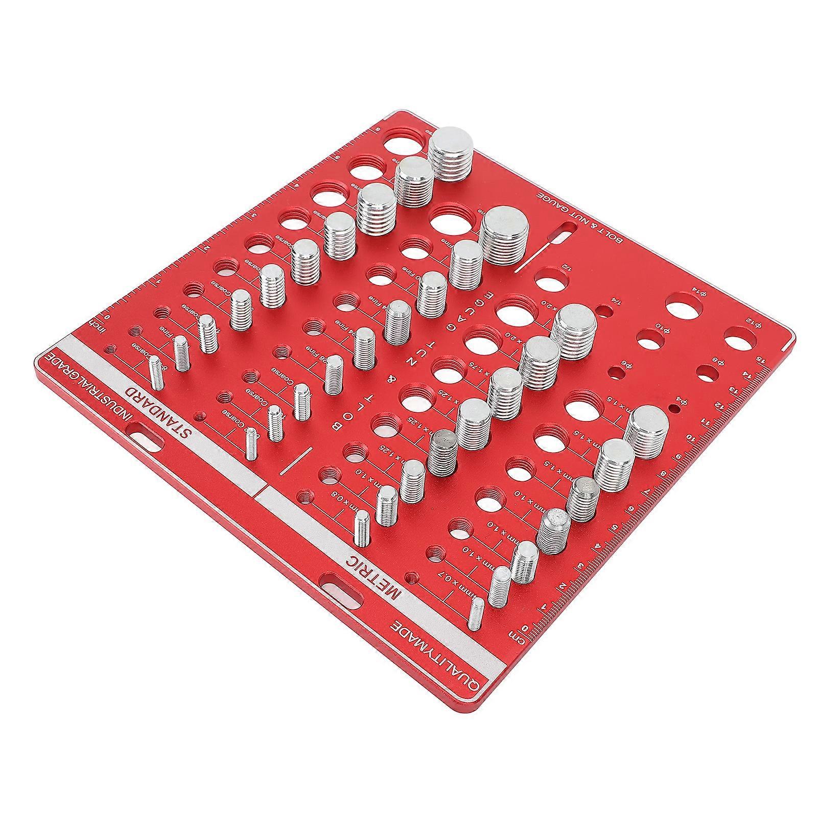 34PCS Screw Nut and Bolt Thread Checker Aluminum Alloy High Accuracy Bolt Nut Measuring Tool Identifier Gauges for Verifying
