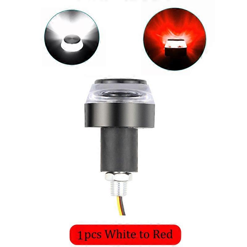 1pcs Motorcycle Led Handlebar End Turn Signal Light Dc 12v White Yellow Flasher Handle Grip Blinker Side Marker Hand Lamp