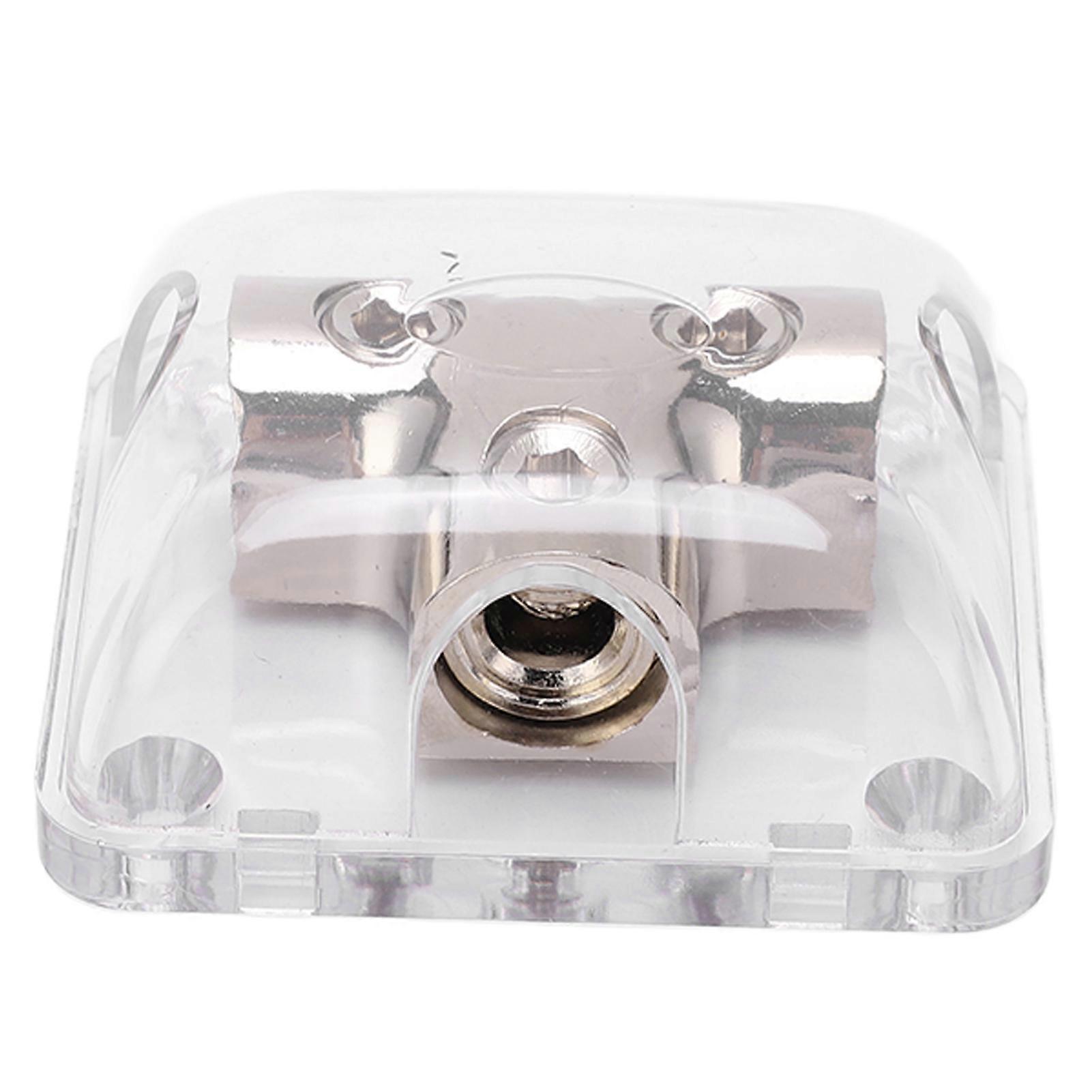 2 Way Power Distribution Block 0GA 1 in 2 Out Zinc Alloy Chrome Plated Universal for Car Boat