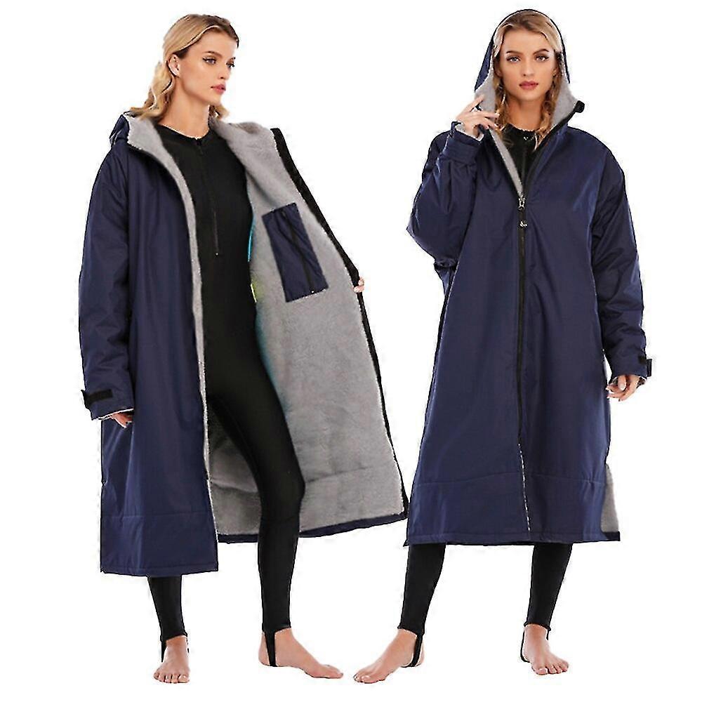 Jianghuo Surf Skiftekåbe Udendørs Vandtæt Microfiber Stof Jakke Hættekappe Beach Surf Pool Foring Anorak Regnfrakke Unisex frakke