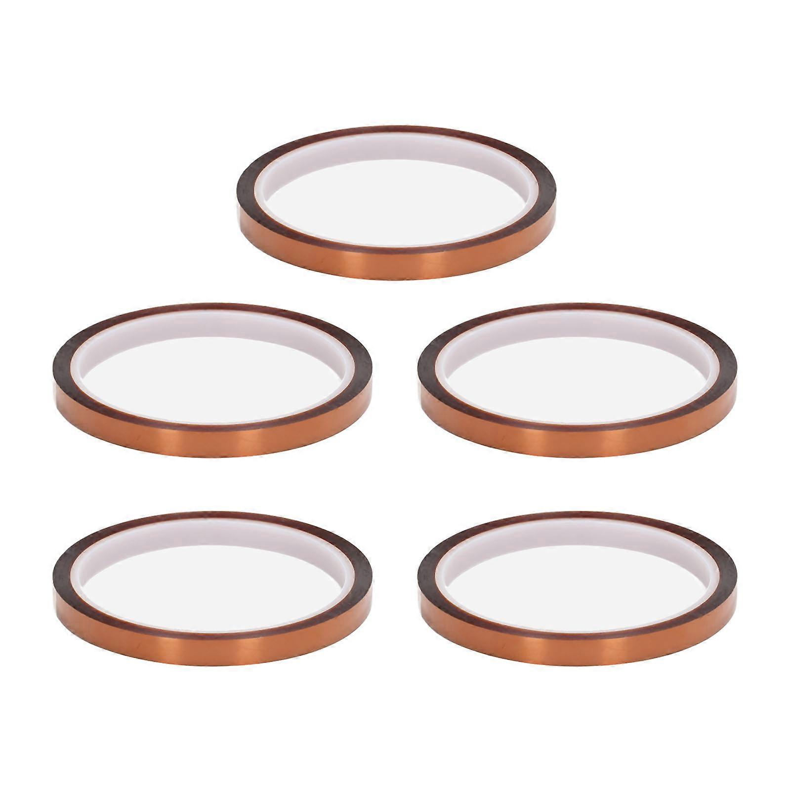 5Pcs Polyimide Tape Static Free Insulation High Temperature 33 Meter Length Accessory 8mm / 0.31in Width