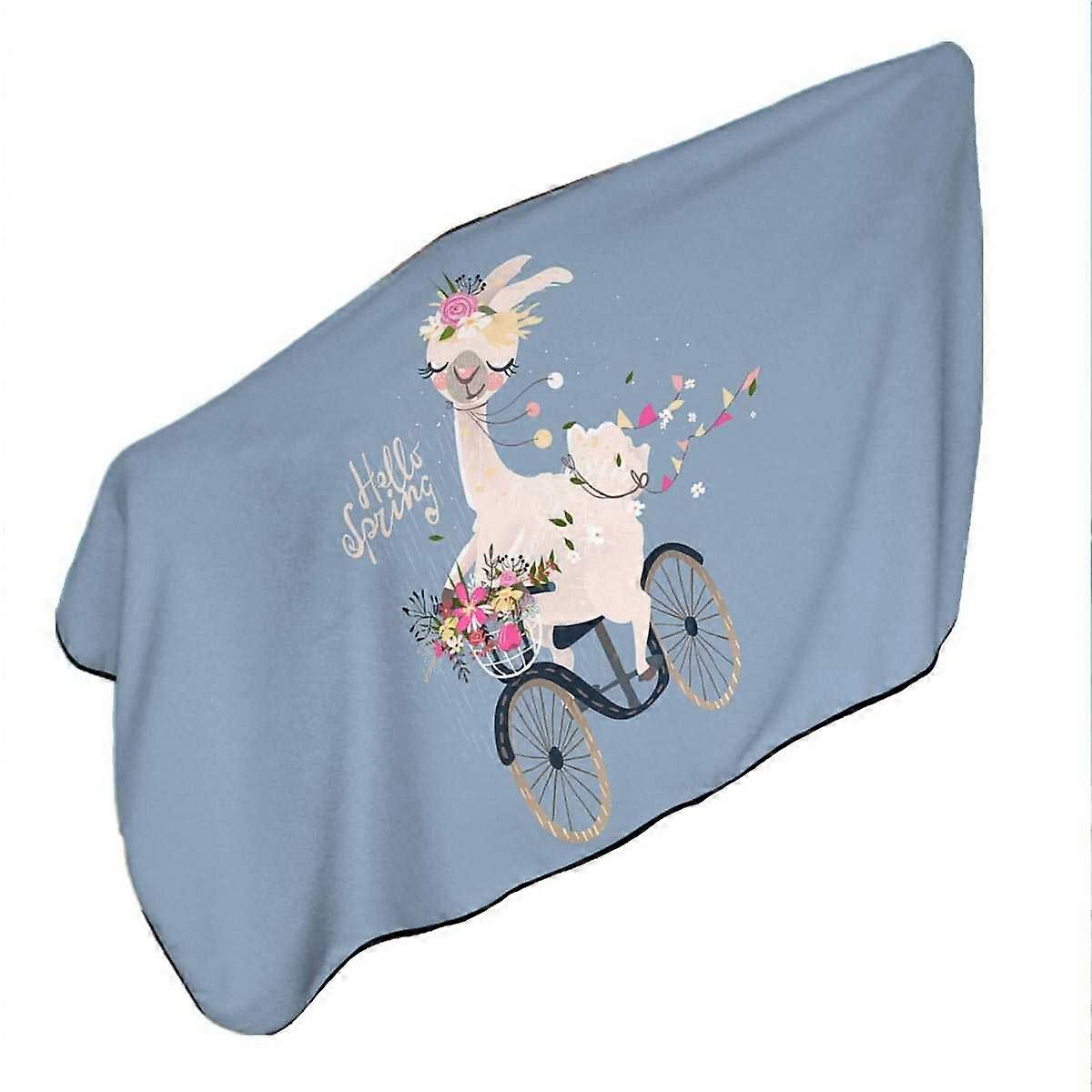 Funny Spring Chic Llama Microfiber Beach Towel