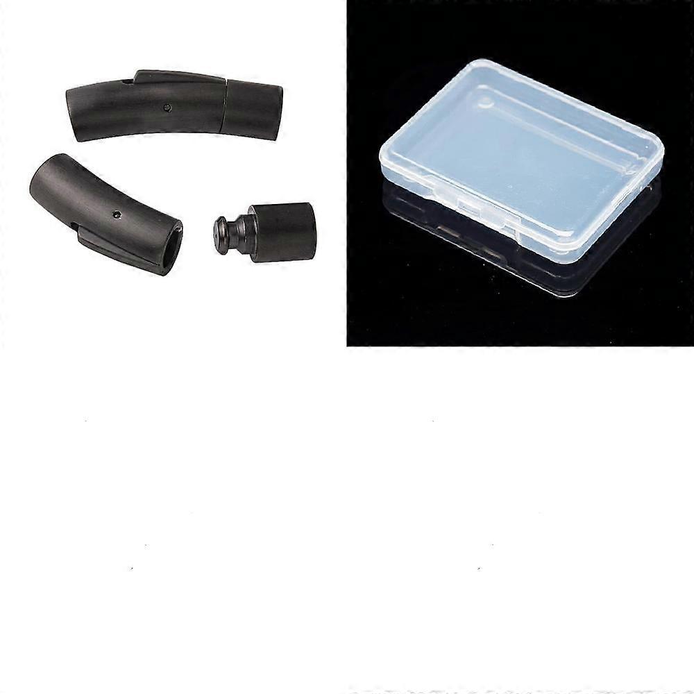 4 Sets Frosted 304 Stainless Steel Bayonet Clasps with Push Button Tube Gunmetal