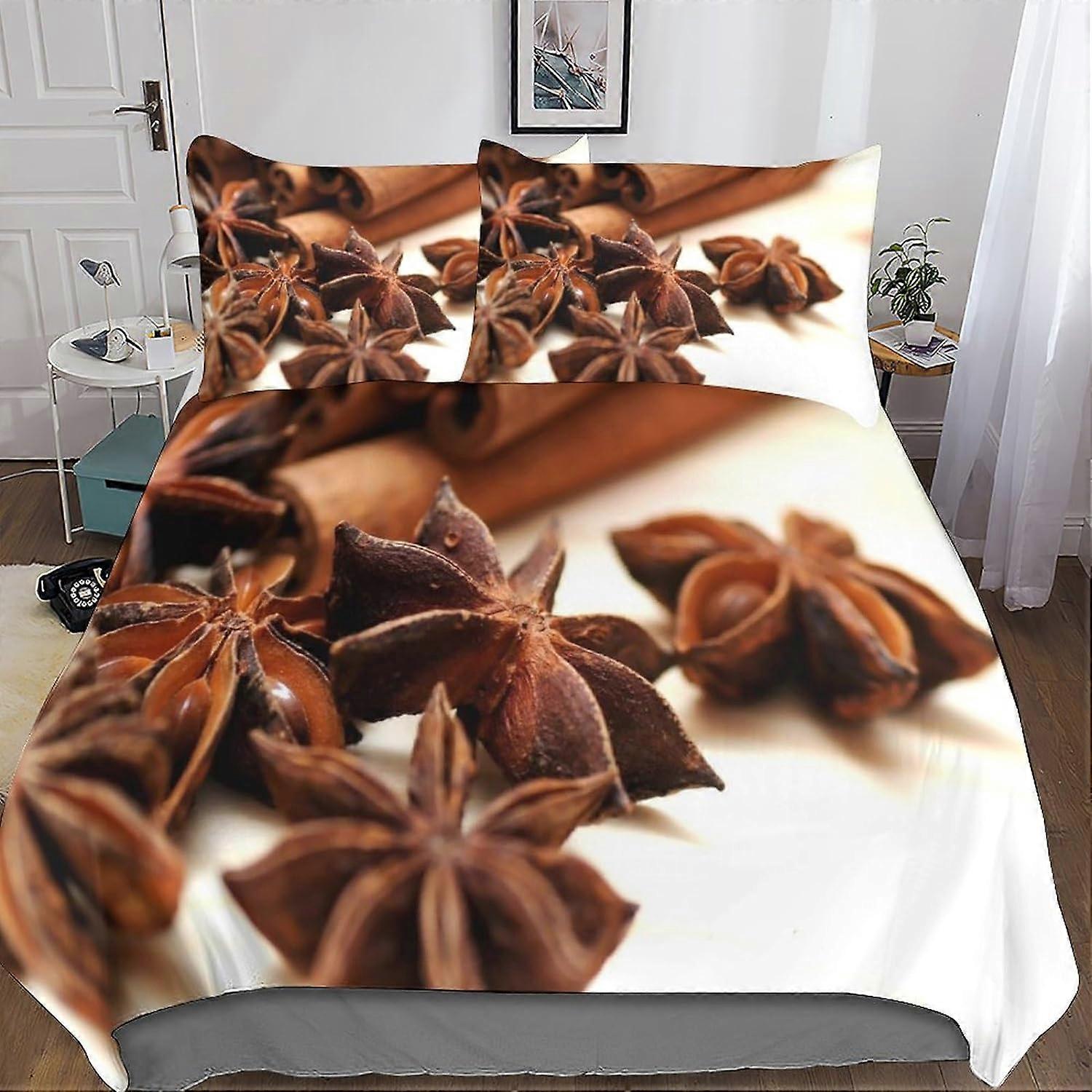 Spice Duvet Coverndiments Printed Bedding Set, Microfiber Duvet Cover Sets, Bedding Set with Pillowcase with Zipper Closure 135*200 CM