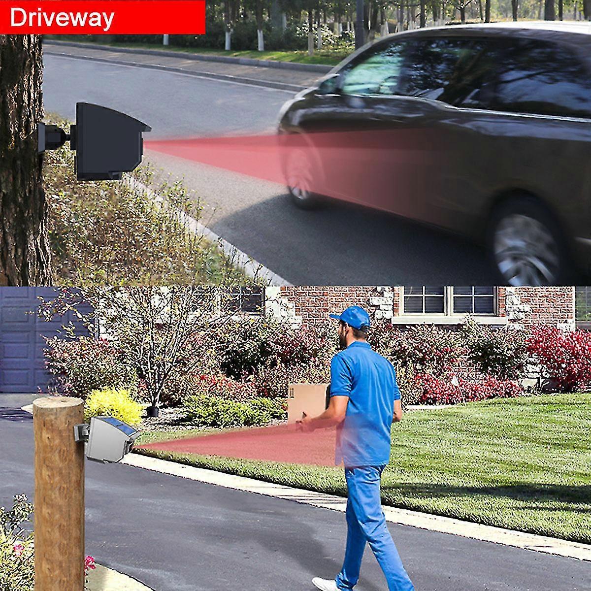 Solar Driveway Alarm System Outdoor Motion Sensor Detector