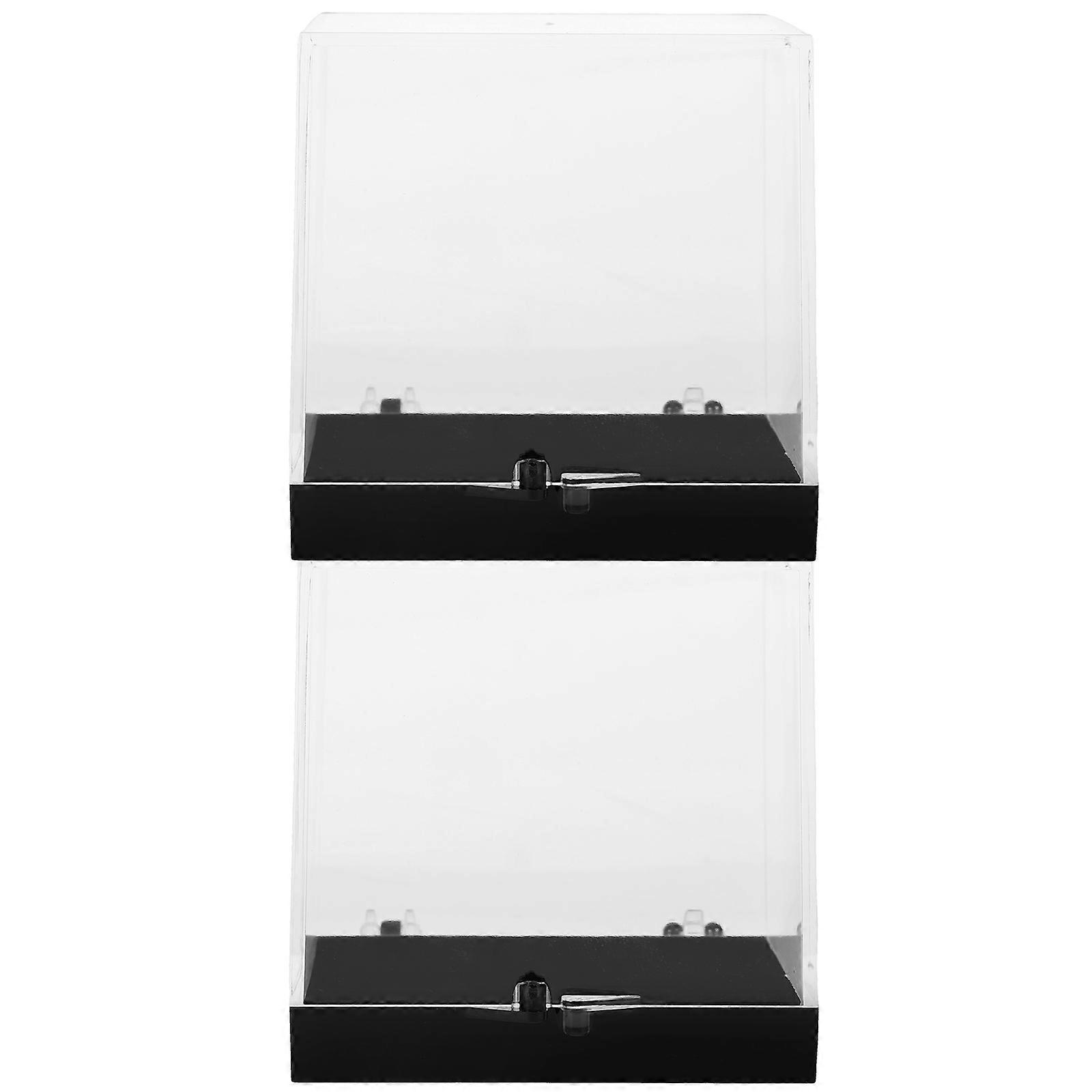2pcs Clear Square Display Boxes Mineral Specimen Boxes Collectibles Display Cases