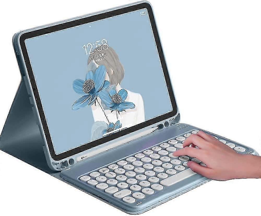 Ipad 10th Generation 10.9" Keyboard Case Cute Round Key Color Keyboard Wireless Detachable Bt Keyboard Cover For Ipad 10 10.9-inch