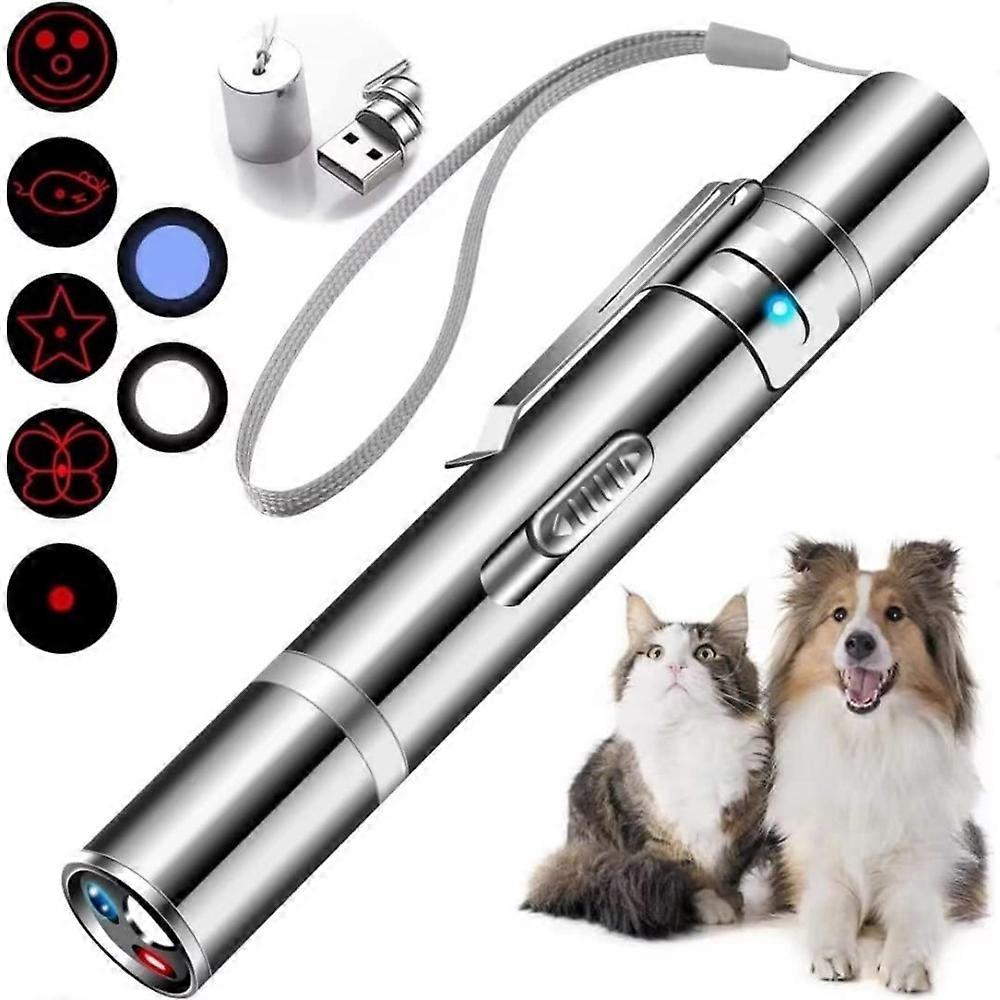 Cat Laser Toy, Red Dot LED Light Pointer Interactive Toys Indoor Cats DogsLaser, Long Range 5 Modes Laser Projection Playpen for Kitten Outdoor Pet Ch