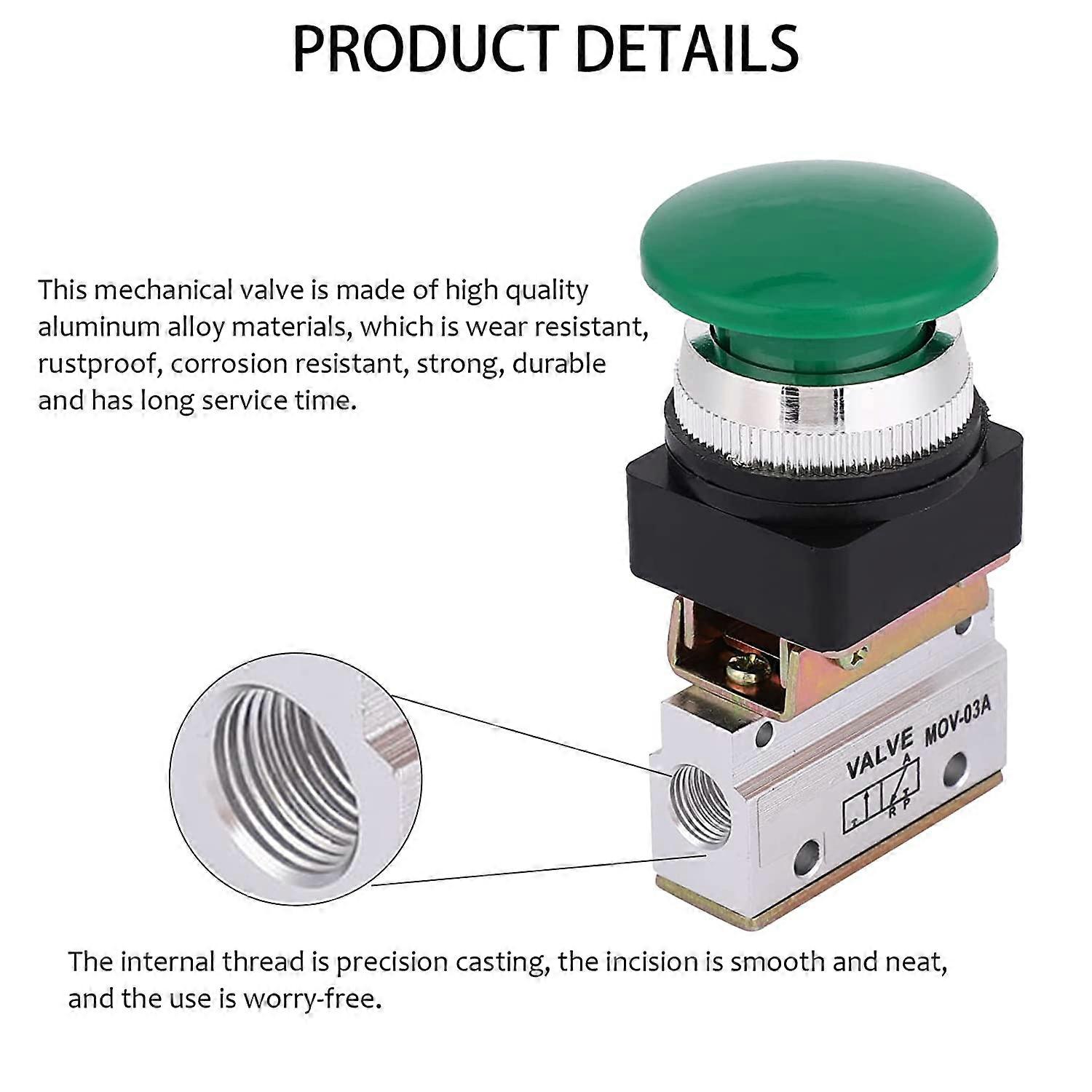 Valvola Pneumatica Manuale G1/8 - 2 Vie 2 Posizioni, Per Controllo Aria Compressa, Pressione 0.1-0.8 MPa - Foto 10