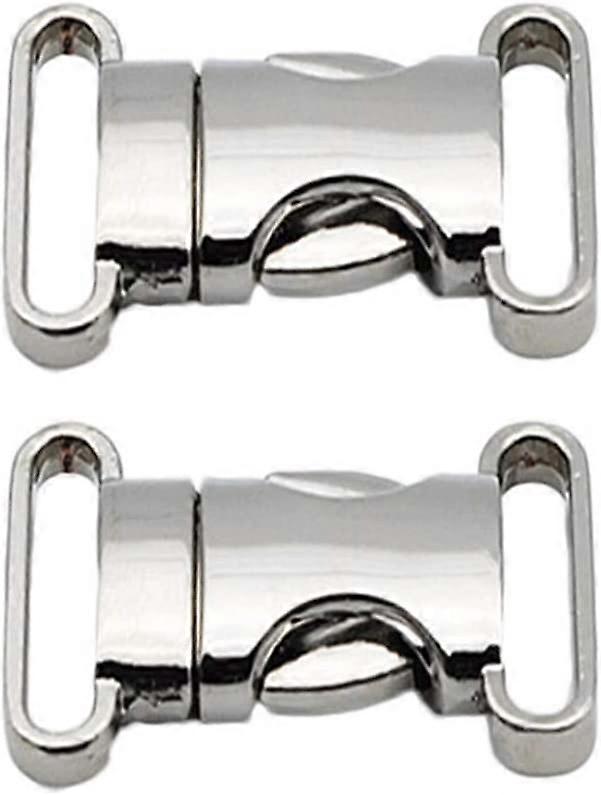 2pcs Metal Side Release Buckles Adjustable Quick Release Clips DIY Craft Accessories (Black)