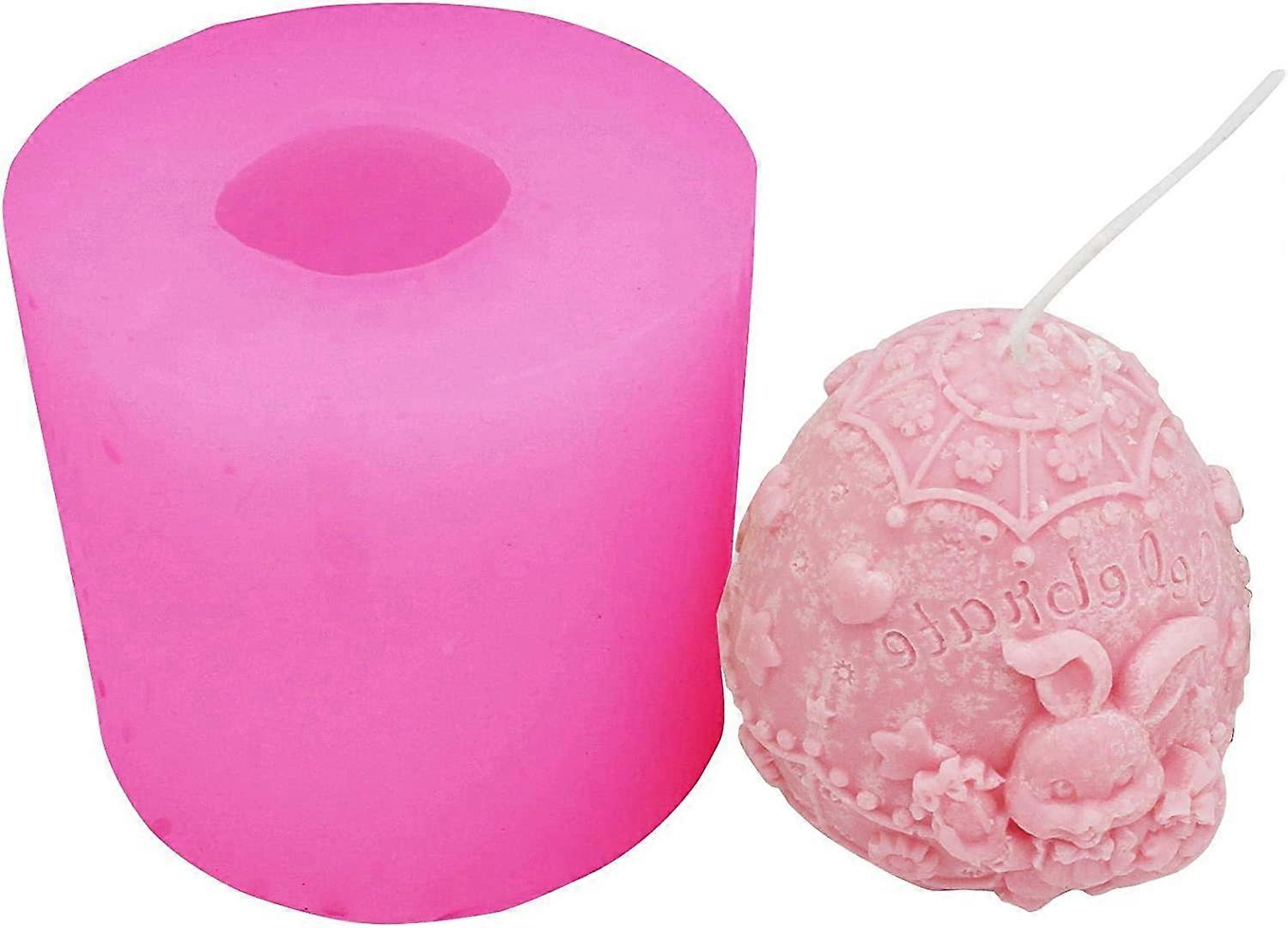 3D Easter Bunny Egg Silicone Mold,Soap Candle Mold Ice Cube Mold