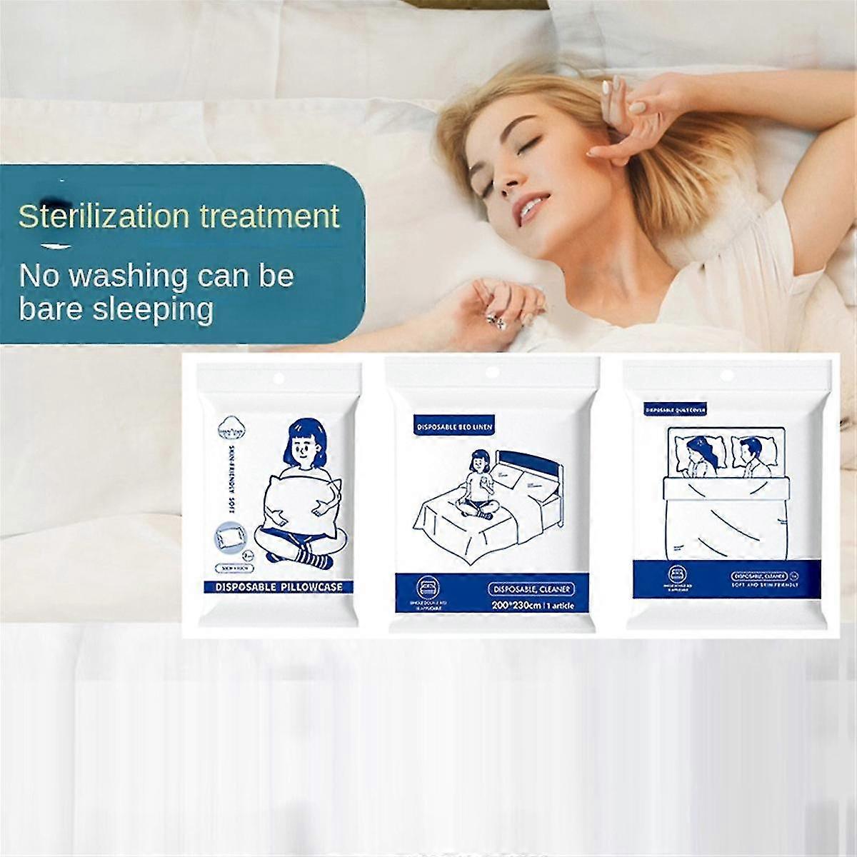 10 Sets Disposable Bed Sheets Include 10 Bed Sheets 10 Quilt Cover 20 Pillowcases Portable Soft Bed