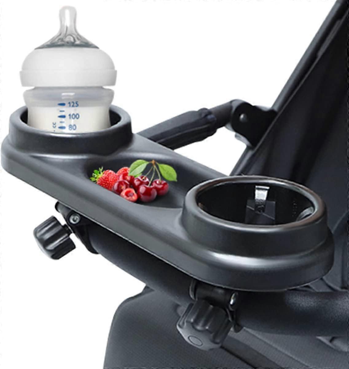 Stroller Snack Tray with Cup Holder Universal Stroller Food Tray Removable Non-Slip Grip Clip for Stroller Bar Reusable Stroller Snacks Holder for Str