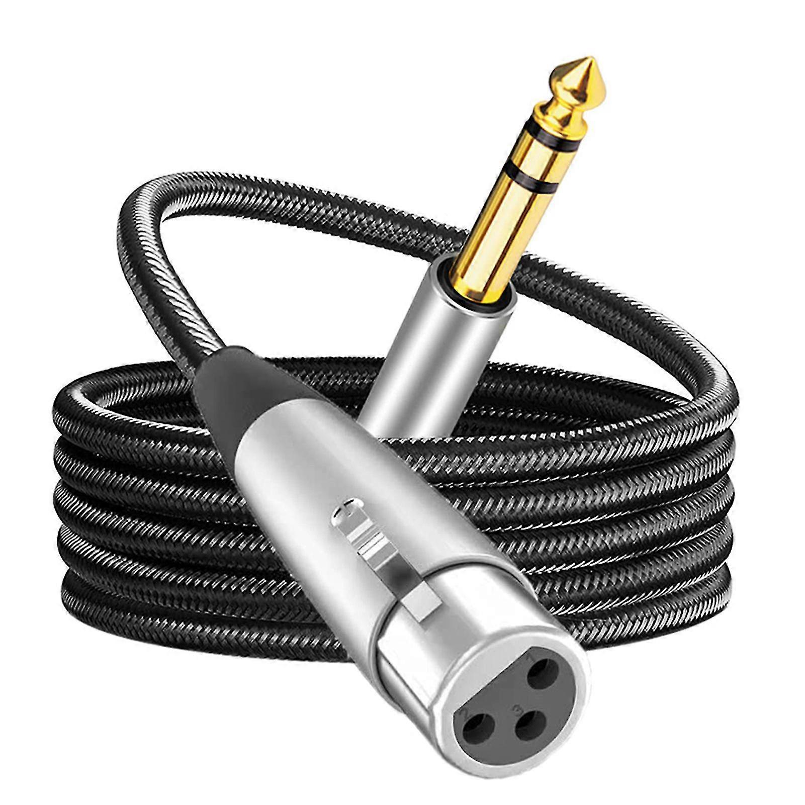 Xlr fêmea para 1/4 polegadas Trs Jack Cable Hd Sound Lead Balanced Xlr Jack para microfone dinâmico Mic Cord