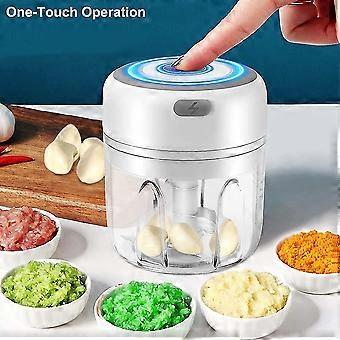 Elektrisch Knoblauchhacker Zwiebelschneider Zwiebel Zerkleinerer Zwiebelhacker Mini Chopper Multizerkleinerer Knoblauchpresse, Usb Wiederaufladbare, F