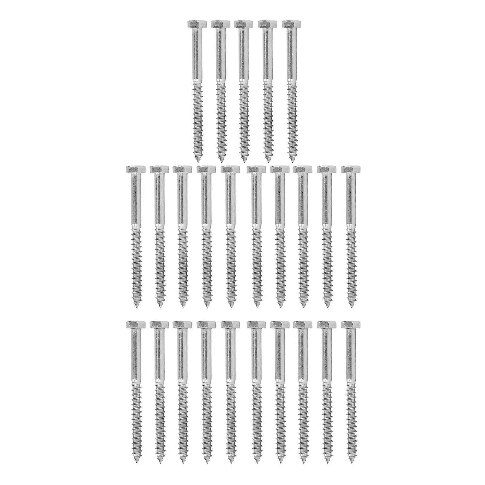 برغي نصف لولبي من الفولاذ المقاوم للصدأ 304، براغي سداسية خشبية ذاتية اللولبة، برغي خشبي دائري مقاس 8 × 100 مم