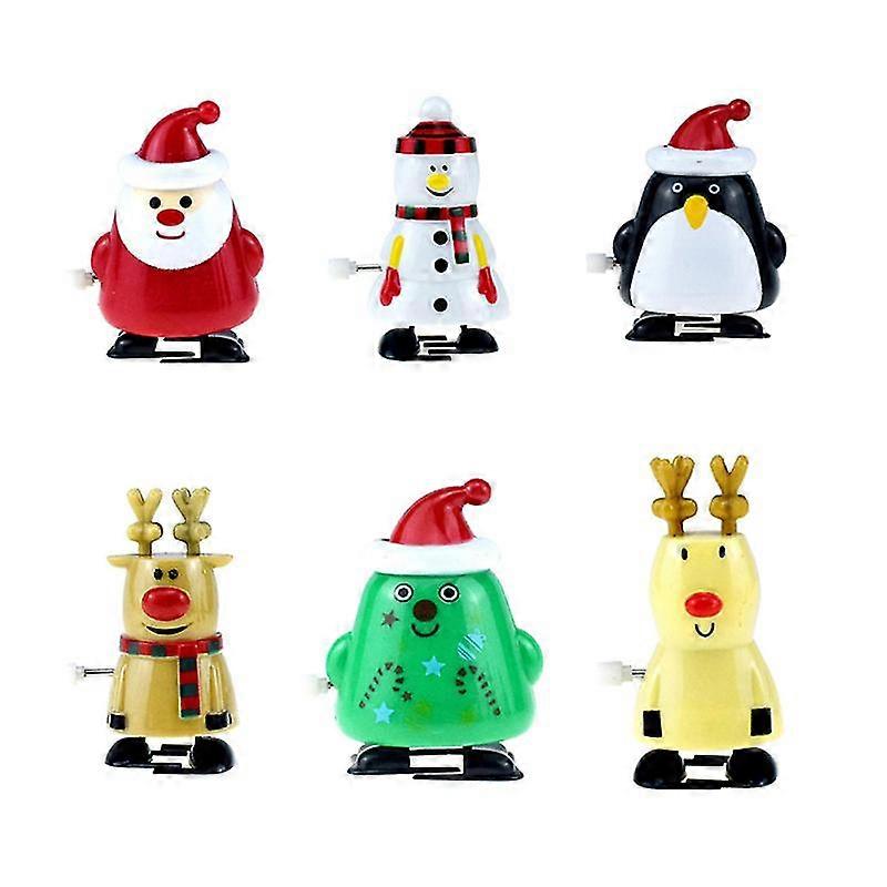 6 pcs christmas clockwork toy funny wind up walking animal toy lovely kids toys for xmas party holiday banquet