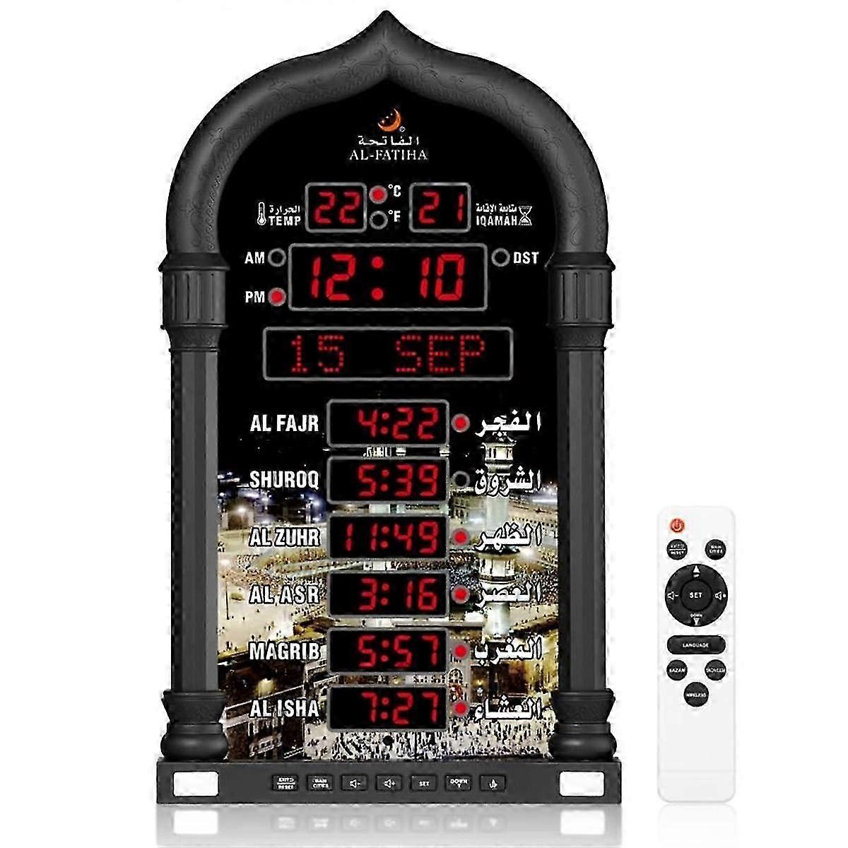 Azan Clock, LED Muslim Prayer Clock, Athan Wall Clock, Read Home/Office/Mosque Digital Azan Clock H