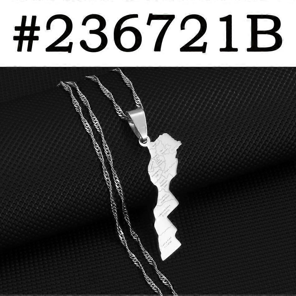 Anniyo Maroc מפה וערים שם שרשרת תליון צבע זהב תכשיטים לנשים גברים מפת מרוקו #236721