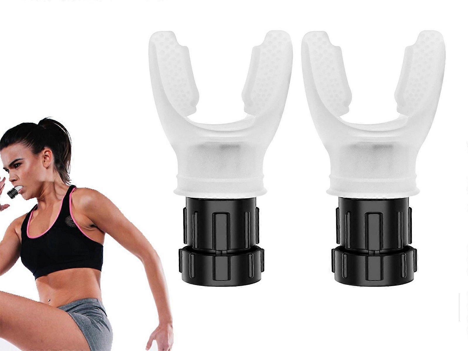 2Pcs Portable Lung Breathing Trainer Respiratory Muscle Training Device - White