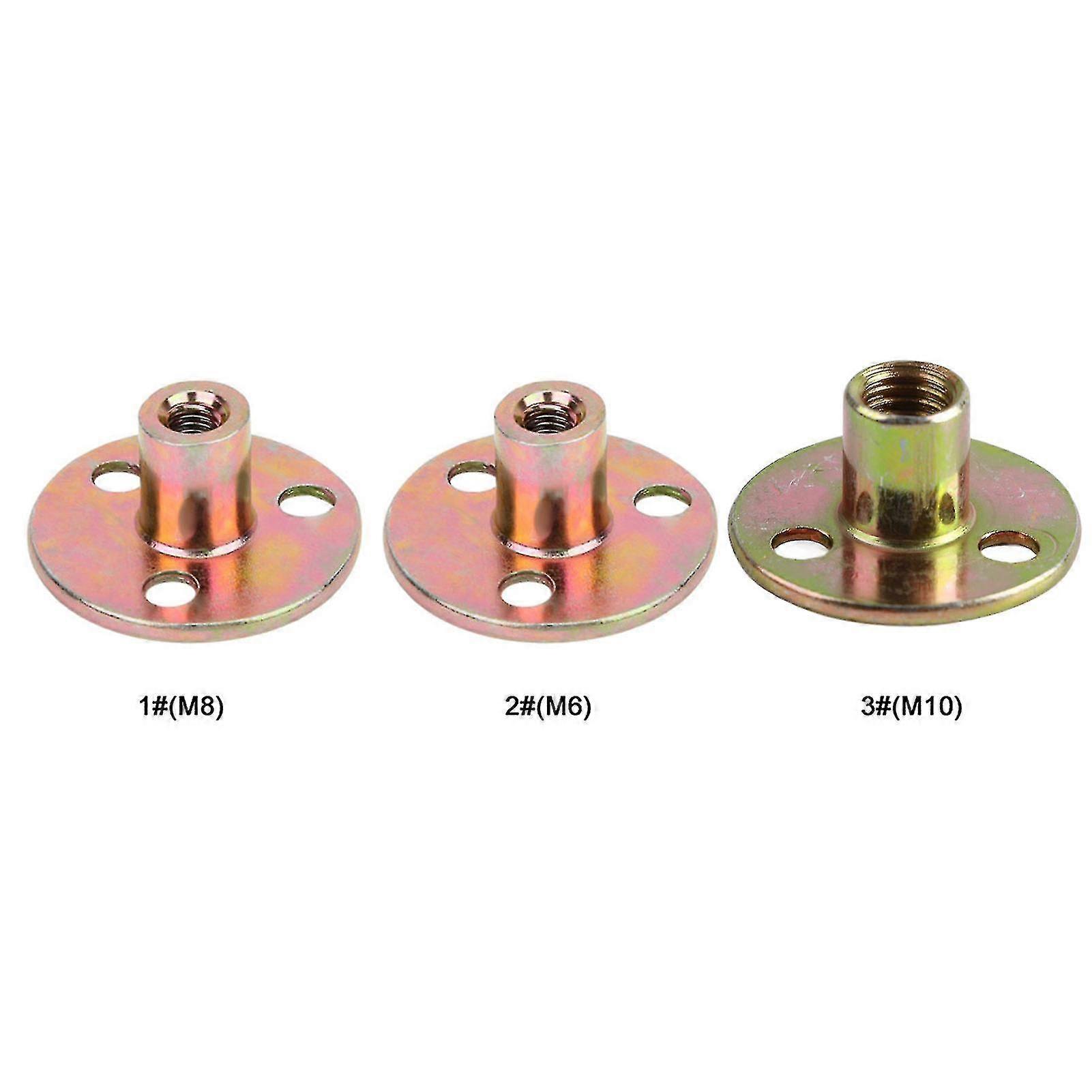 5 Pcs Trou De Finition Écrou De T En Acier Au Carbone Vis De Base Ronde - En T Écrous Meubles Quincaillerie Bride Insert Filetage Femelle T Écrou [m8] Tw