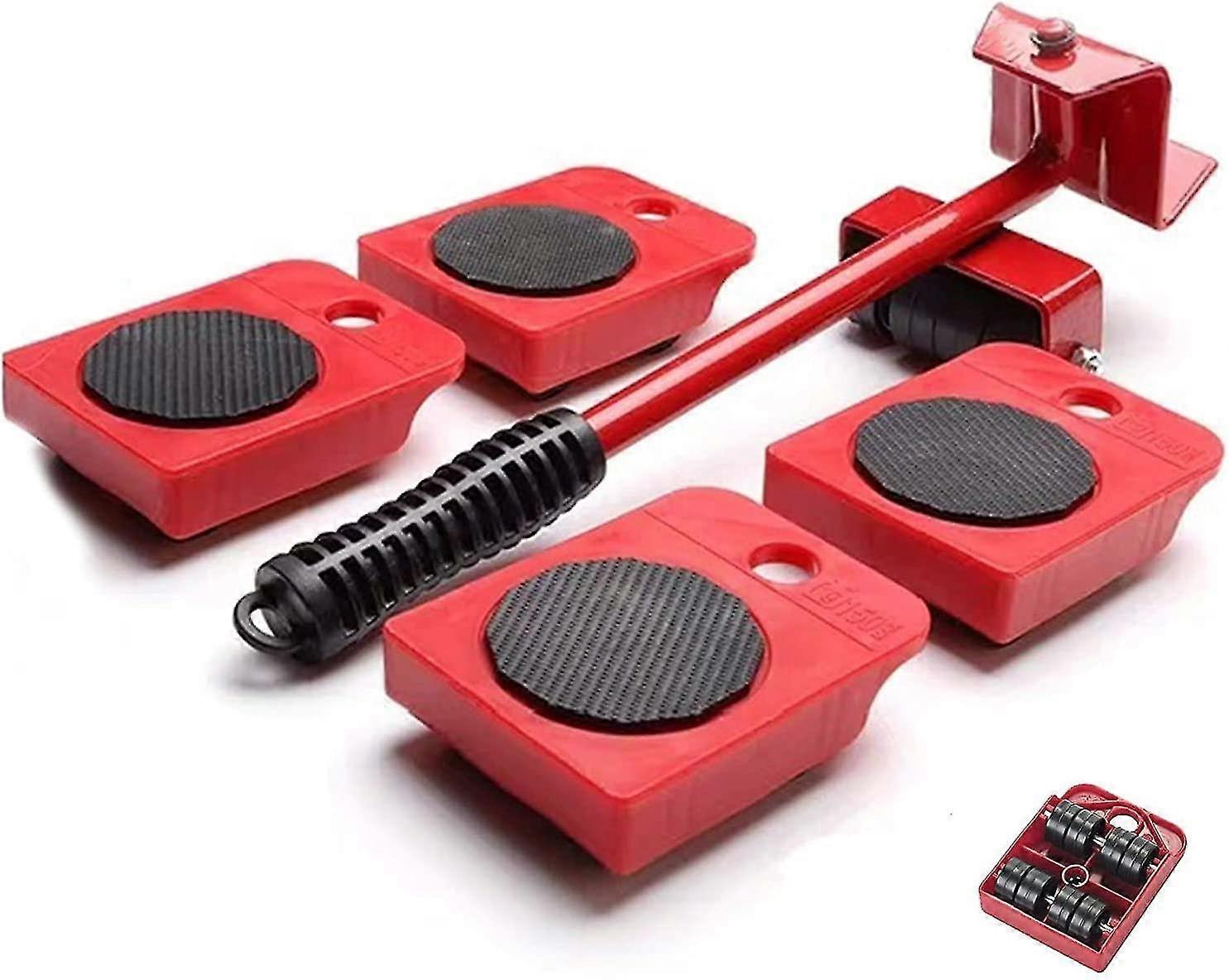 5 In 1 Mobile Heavy Furniture Transport Tool For Lifting And Moving Furniture Lifter(red)