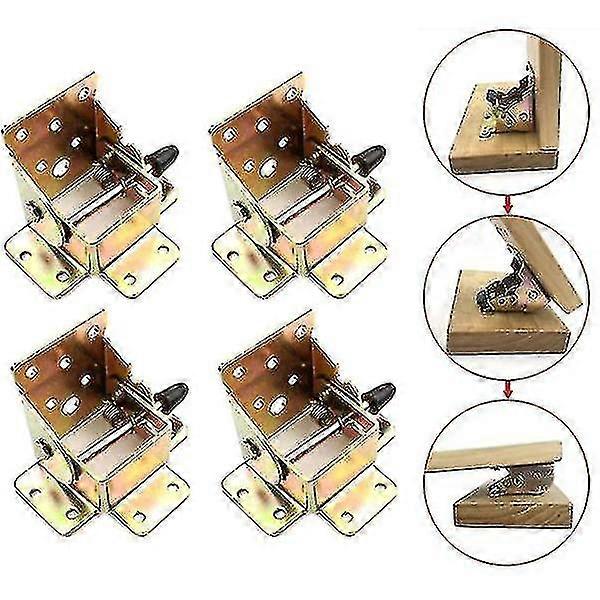 4pcs Folding Table Leg Extension Bracket, Diy Foldable Work Table Legn Bracket