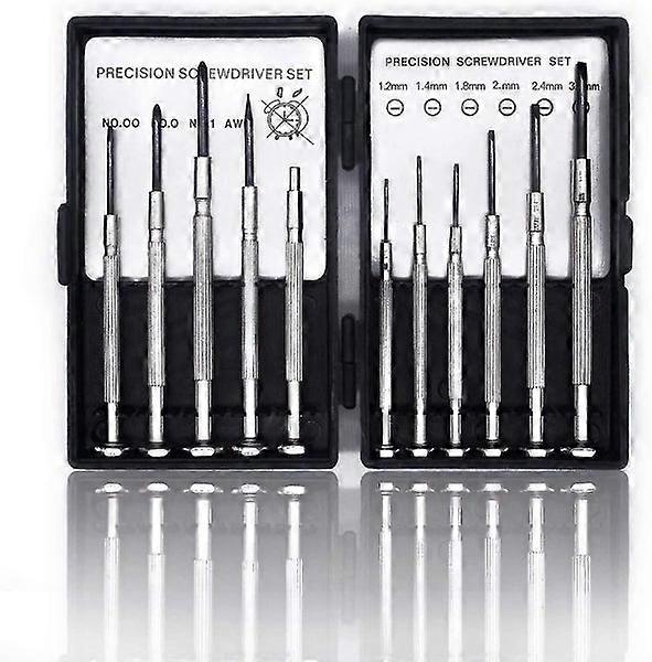 11-Piece Mini Screwdriver Set for Eyeglass and Sunglass Repair with Magnetic Tips and Adjustable Pole