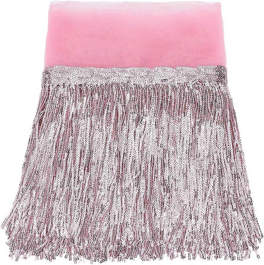10 Yards Sequins Fringe Trim 9.8inch PVC Sewing Fringe Trim Sequin Tassel Sewing Trimming for DIY Craft Performance Costumes Curtain Home Decor Pearl
