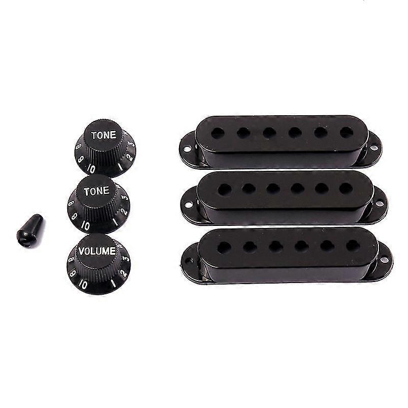 3pcs Durable Guitar Pickup Cover Volume Tone Knobs Switch Tip Parts Set,black