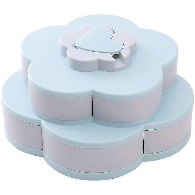 Housesweet Bloom Flower Rotating Snack Box Nut Bowl Table Candy Food Storage Organizer With Cellphone Holder
