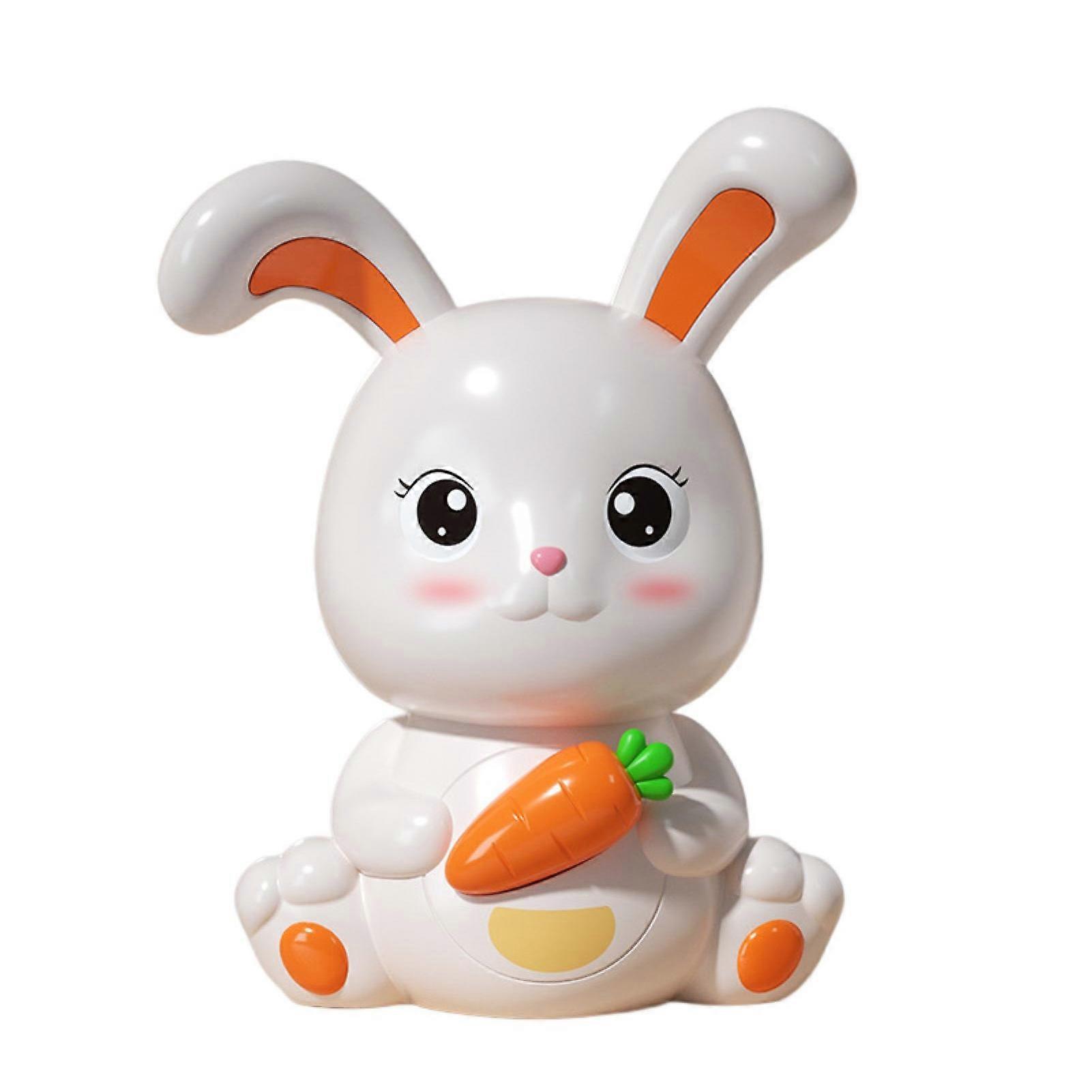 Rabbit Piggy Bank Large Capacity Cute Cartoon Bunny Key Unlock Saving Pot Ornament In-and-Out Boys Girls Cartoon Piggy Bank Money Box New Year Gift KA