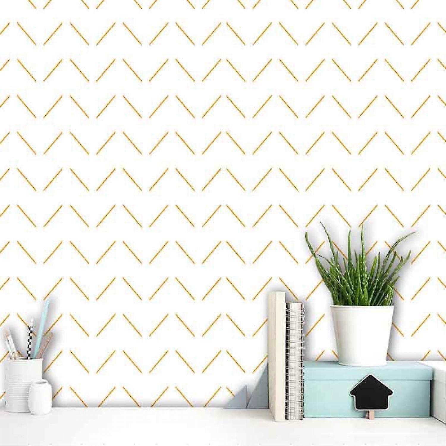 Yellow wall sticker with diamond pattern