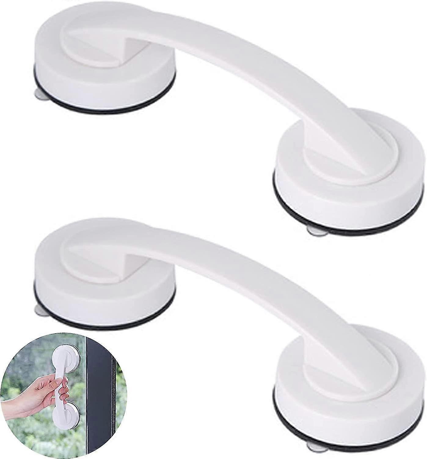 2 Pieces Super Strong Suction Cup Handle, Portable Suction Cup Door Handle, Large Glass Door And Window Handles, Suitable For Bathroom And Cabinet, Wh