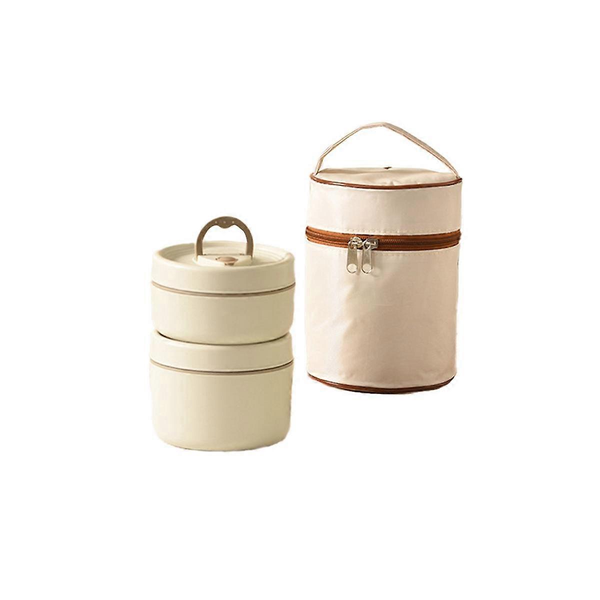 Portable Insulated Lunch Container Set Stackable Bento Lunch Box Stainless Steel Lunch Container wi