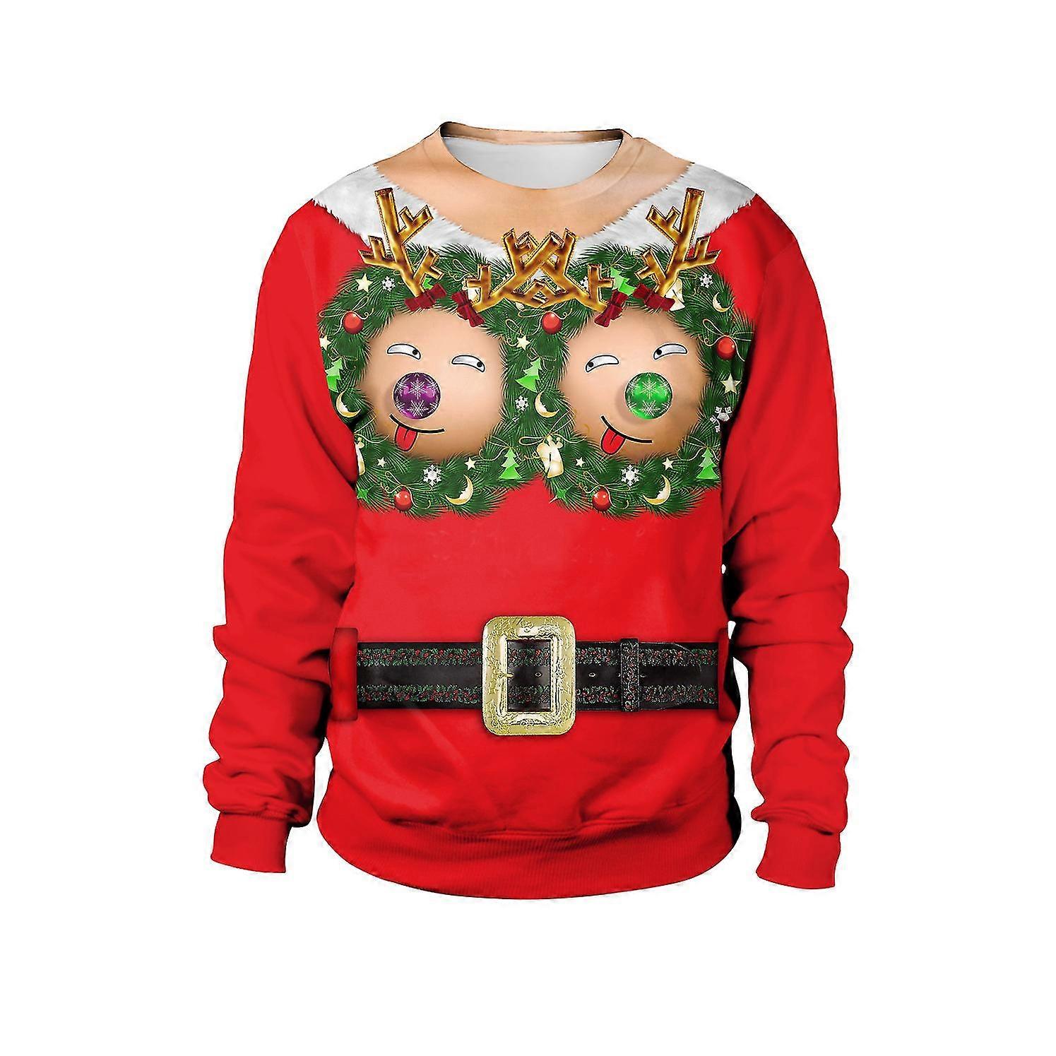 Brutta felpa di Natale, felpa di famiglia pullover jumper top per donne e uomini