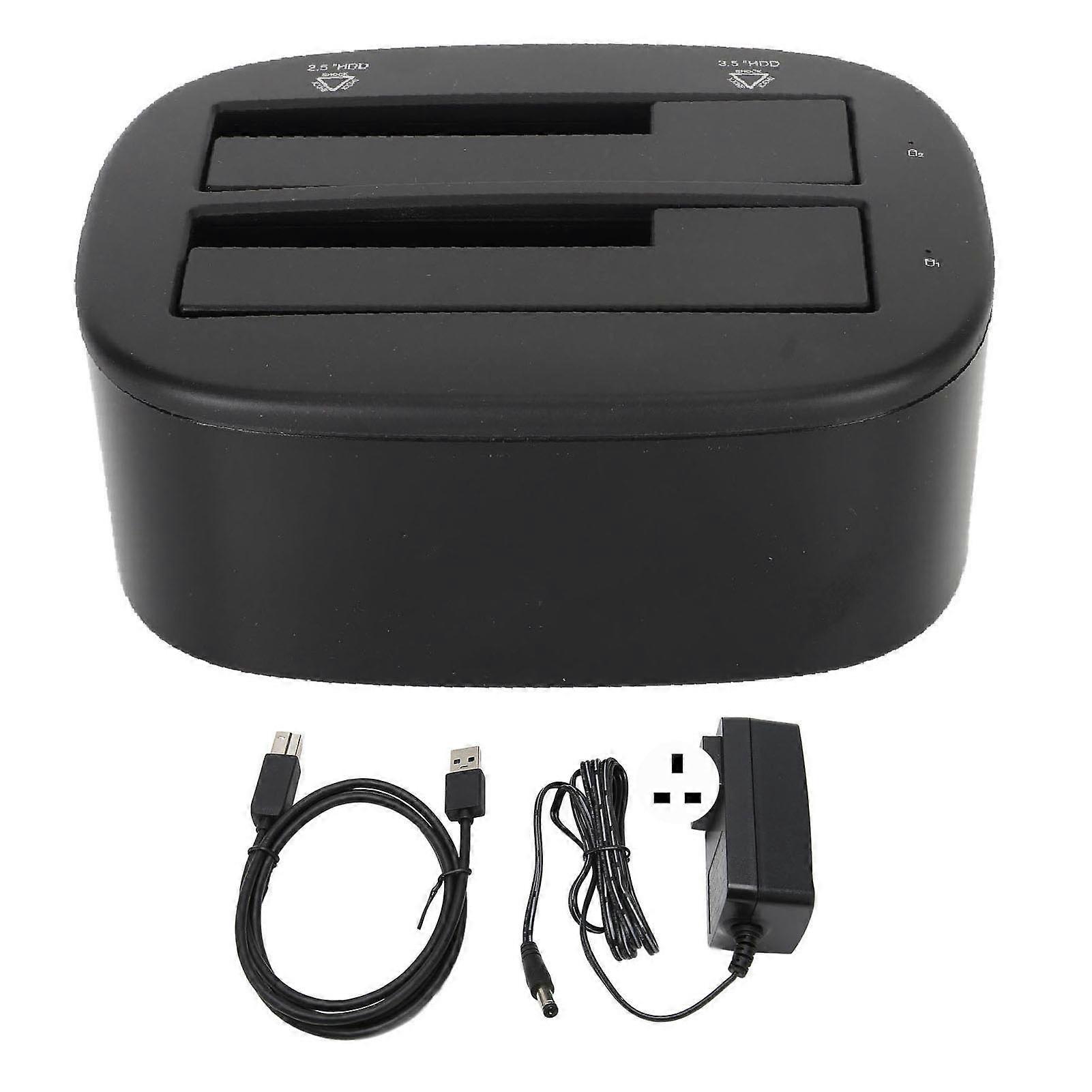 HDD Docking Station Dual Bay 5Gbps USB 3.0 to SATA Cloner Auto Sleep Hard Drive Reader για 2.5 3.5in 8TB SSD 100?240V UK Plug