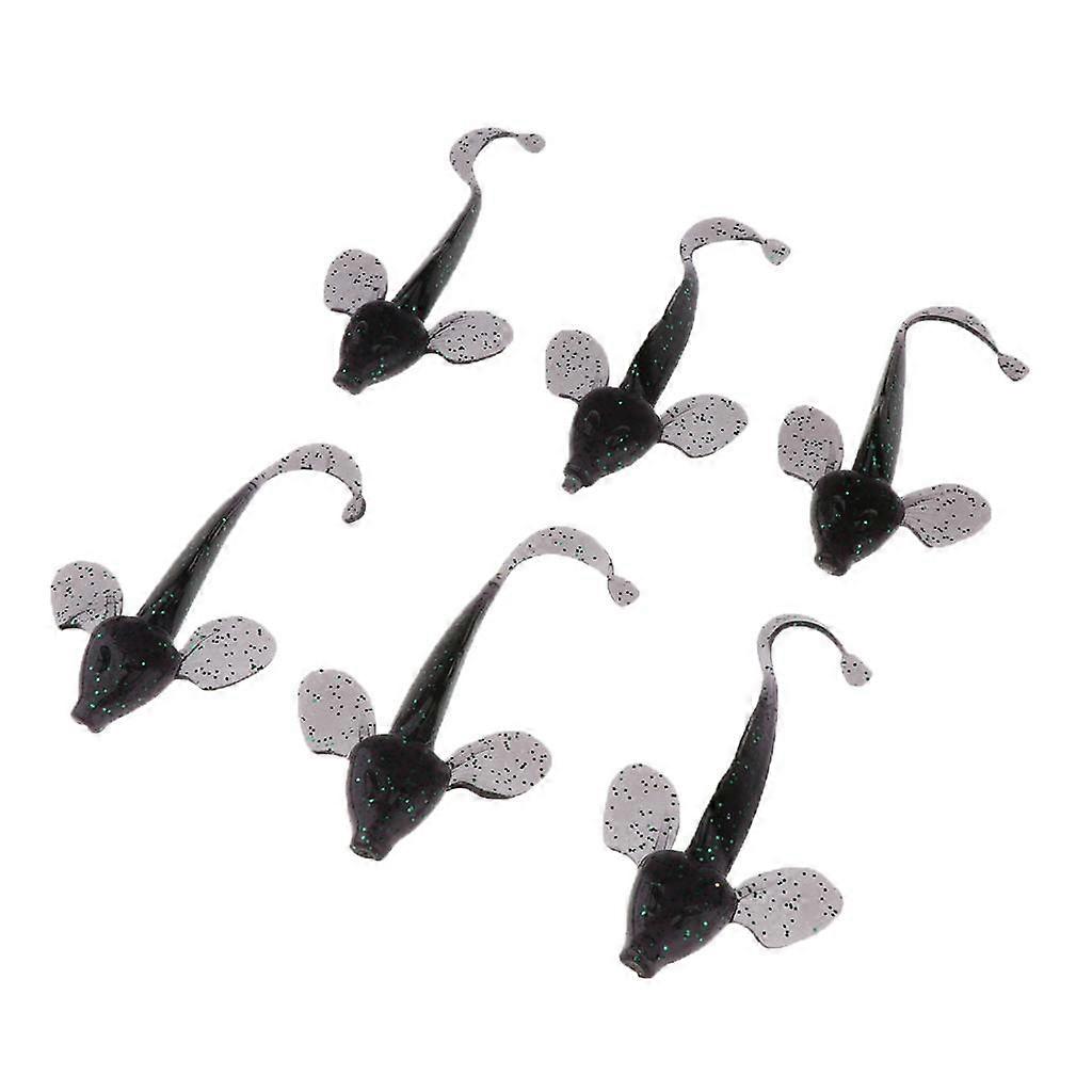 6x Kunststoff Angelköder Mad Wurm Soft Bait für Barsch - Rot