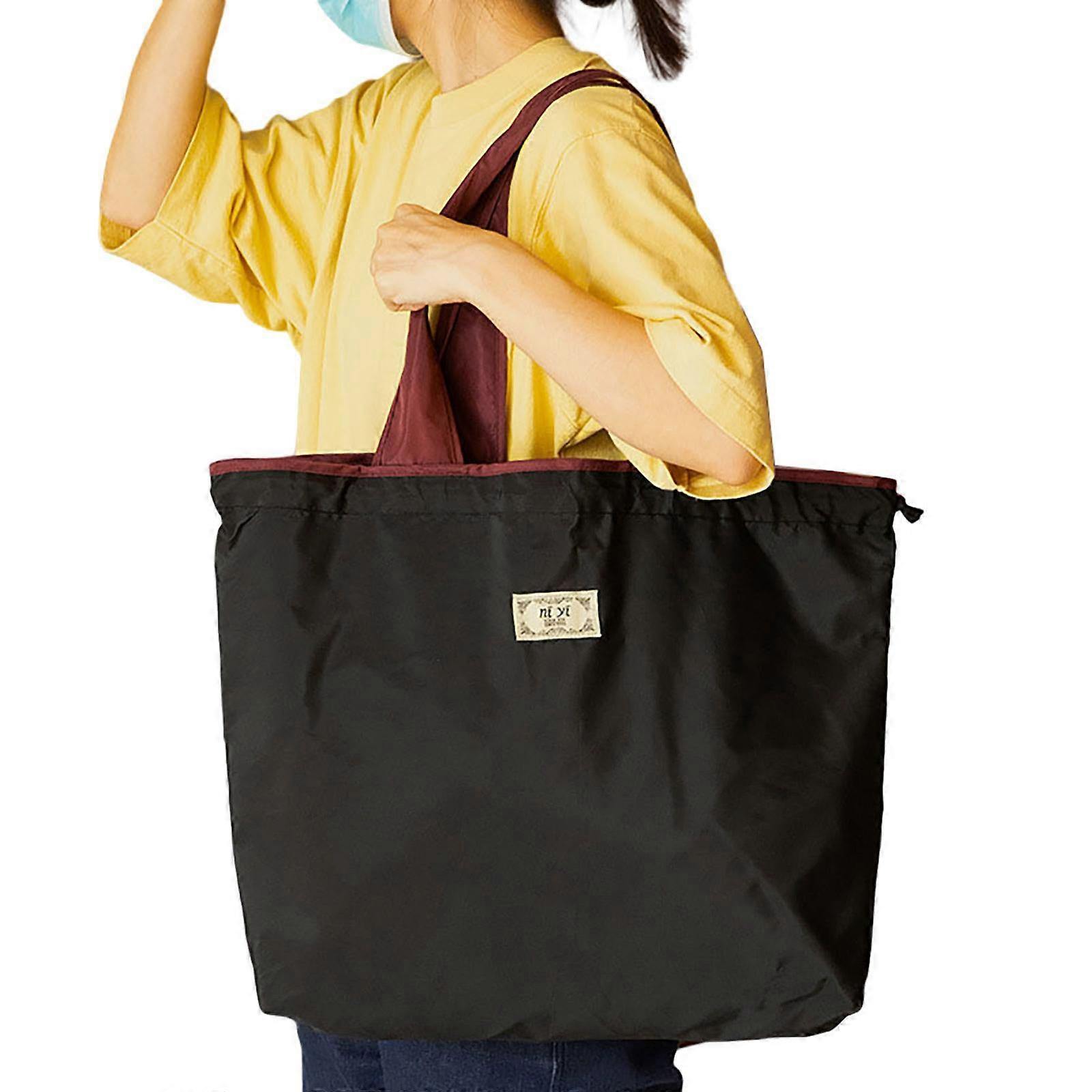 Sacs d’épicerie réutilisables portables Sacs écologiques avec fermeture à cordon pour les courses quotidiennes